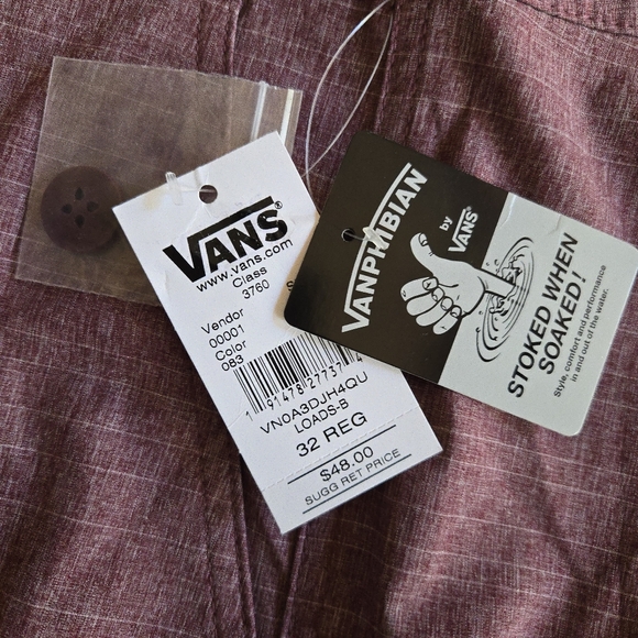 Vans Vanphibian Hybrid Waist Size 32 Cargo Swim shorts Burgundy Red 012026 - Picture 4 of 8